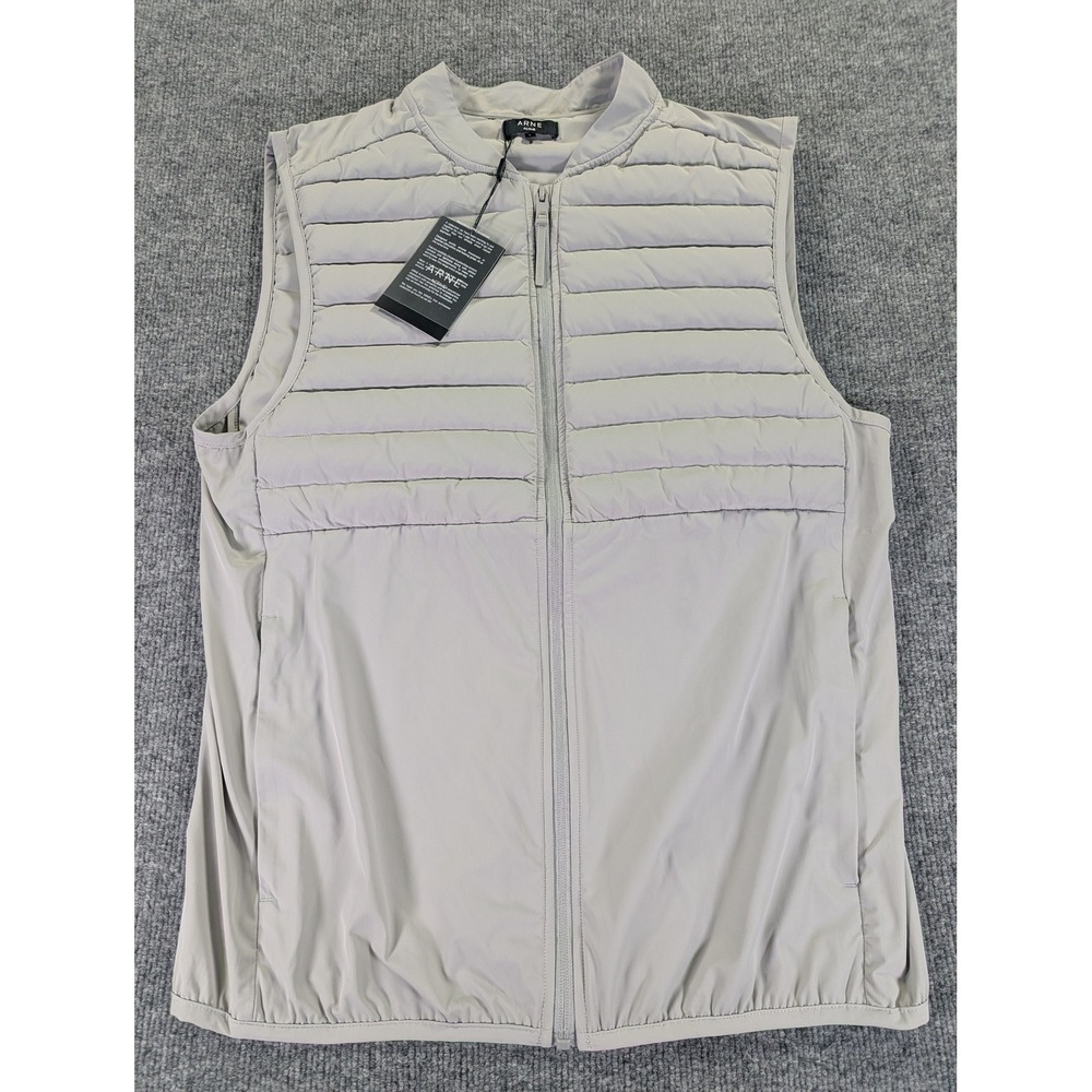 ARNE Active Technical Gilet Grey Mens Large Down Filled Quilted Vest ARNE-5640